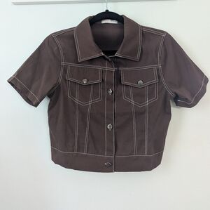 Brown Short Sleeve Jacket